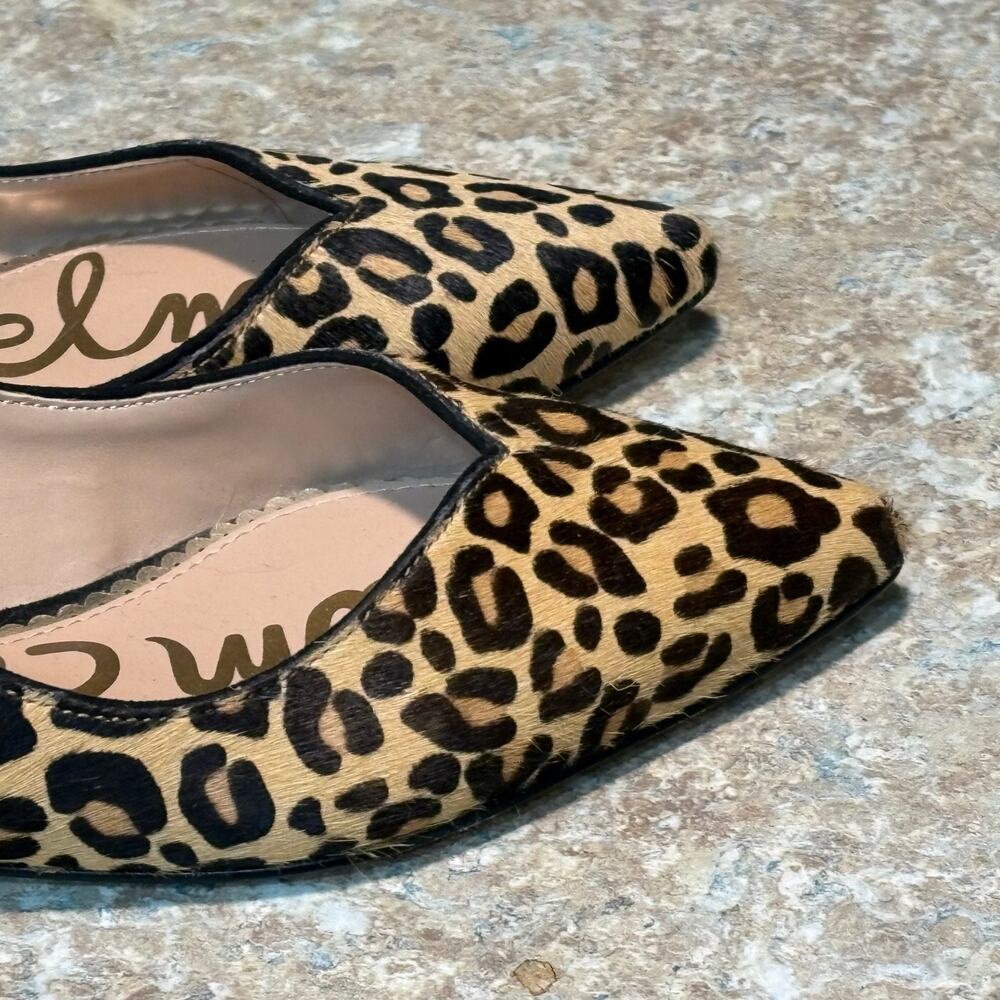 Sam Edelman Riza Leopard Print Pointed Toe Classic Preppy Ballet Flats Size 5.5 - Picture 10 of 12